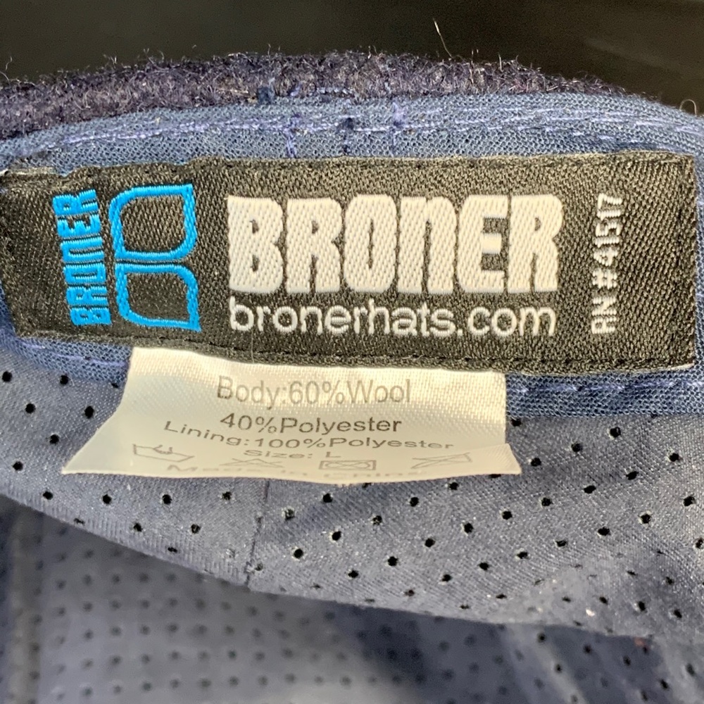 BRONER Navy WOOL CABBIE NEWSBOY CAP Hat‎ #41517 - Picture 7 of 8